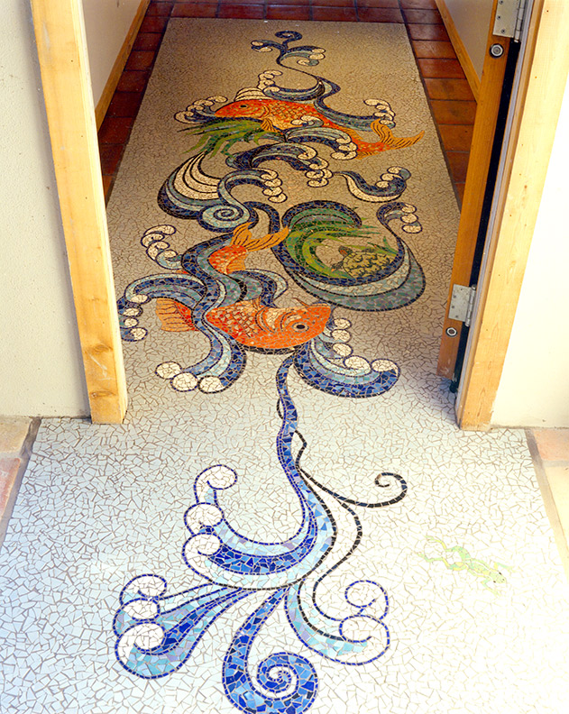 Celia Berry mosaic Aquatic Entryway
