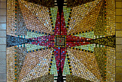 Celia Berry mosaic Frank Lloyd Wright Inspired Kitchen Wall
