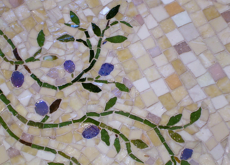 Celia Berry mosaic Master Bath Floor Design detail