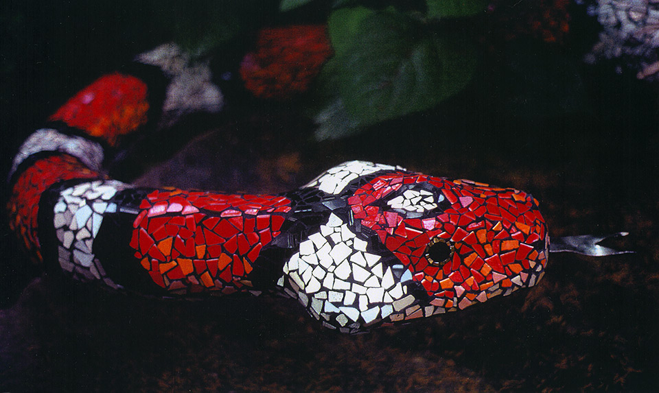 Celia Berry mosaic Mexican Milk Snake Detail
