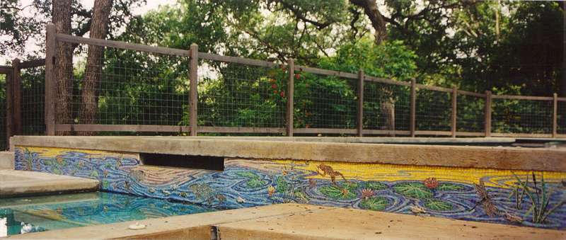Celia Berry mosaic Mosaic Pond Scene