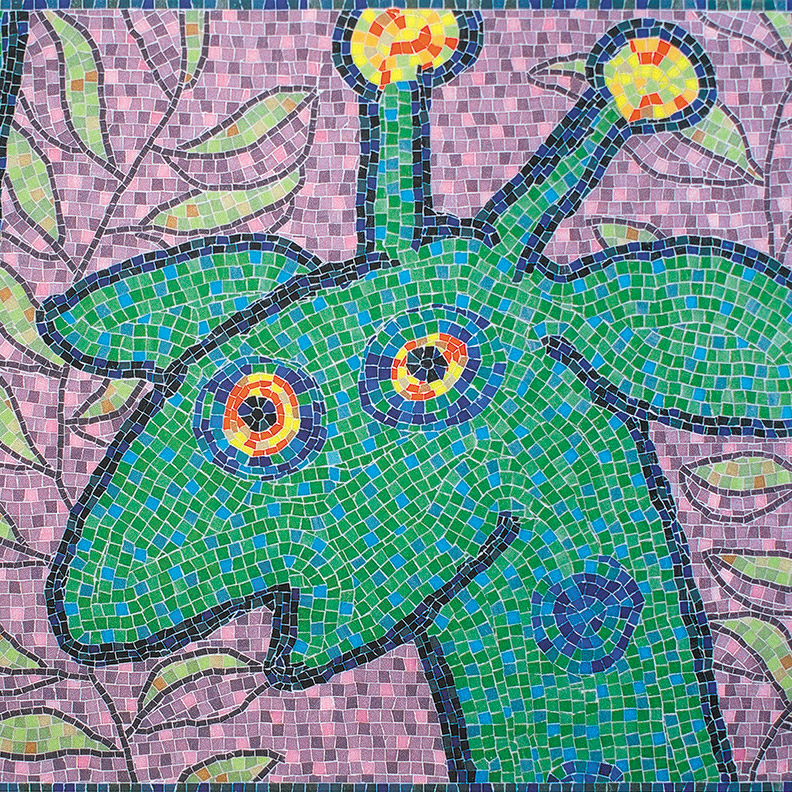 Celia Berry mosaic Herman Giraffe Mural Detail