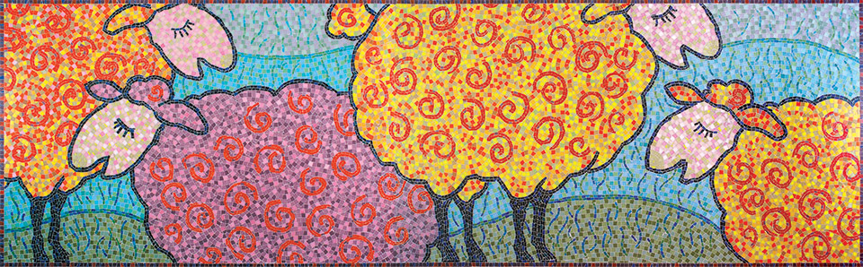 Celia Berry mosaic Herman Sheep Mural