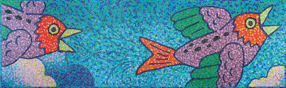 Celia Berry mosaic Herman Bird Mural