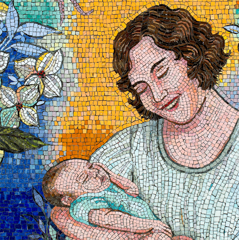 Celia Berry mosaic Mother & Child Detail