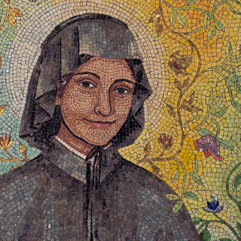 Celia Berry mosaic Saint Elizabeth Ann Seton detail