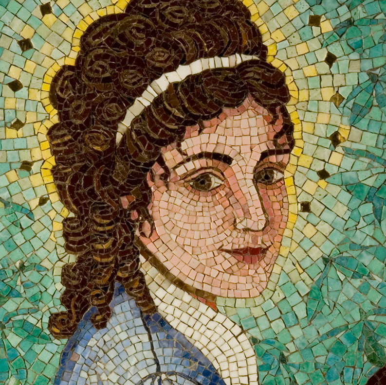 Celia Berry mosaic Saint Elizabeth Ann Seton With A Child detail